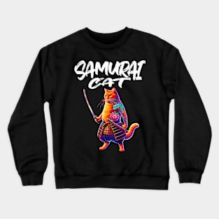 Japanese Samurai Cat Crewneck Sweatshirt